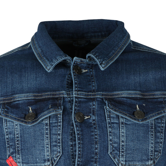 Eleven Degrees Mens Blue Skinny Denim Jacket main image