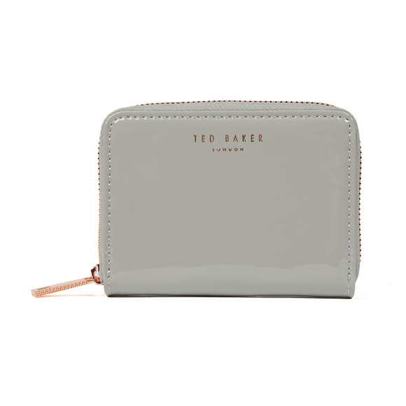 Ted Baker Womens Grey Omarion Patent Zip Around Mini Purse #1