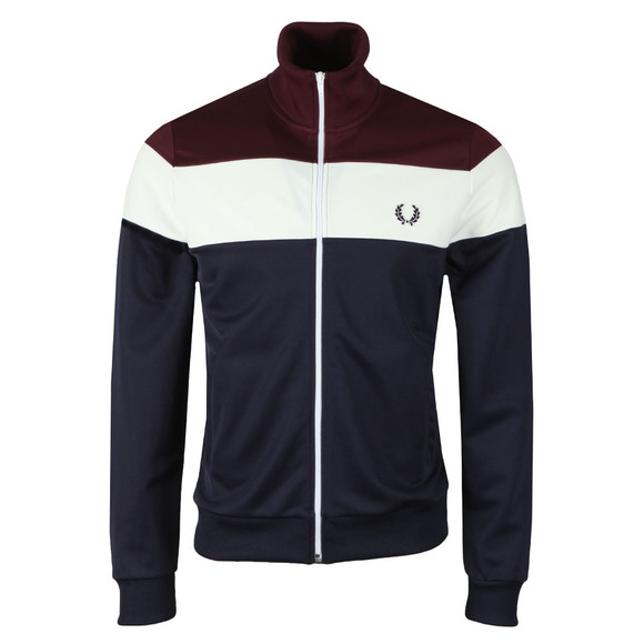Fred Perry Sportswear Mens Blue Colour Block Track Jacket #1