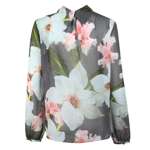 Ted Baker Womens Grey Tily Chatsworth Bloom Ruched Blouse main image