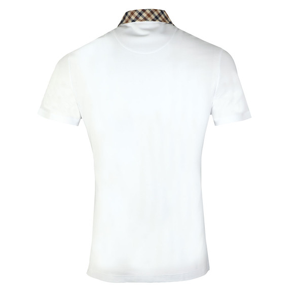 Aquascutum Mens White Coniston Club Check Collar Polo Shirt main image