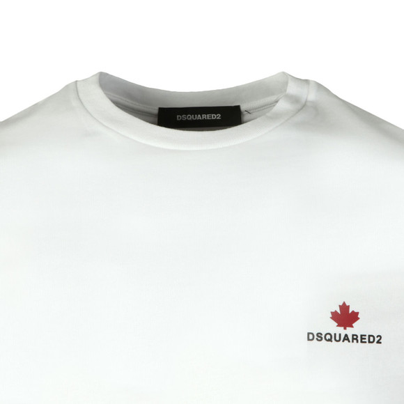 Dsquared² Mens White Leaf Logo T Shirt #2