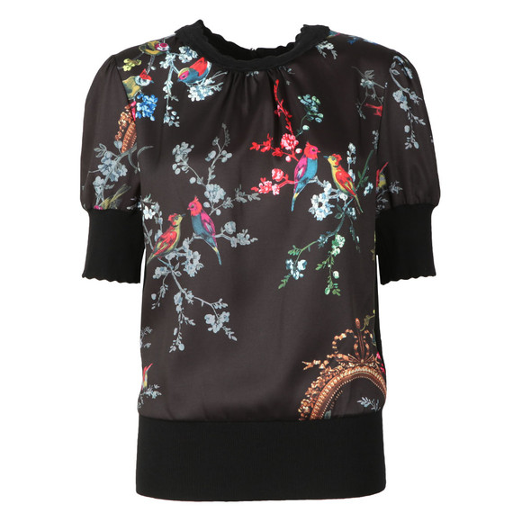 Ted Baker Womens Black Natiee Opulent Fauna Short Sleeve Knit main image