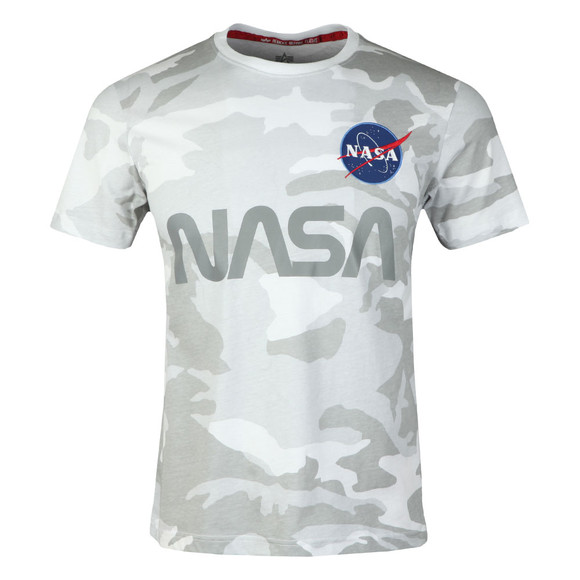 Alpha Industries Mens White NASA Reflective T-Shirt main image