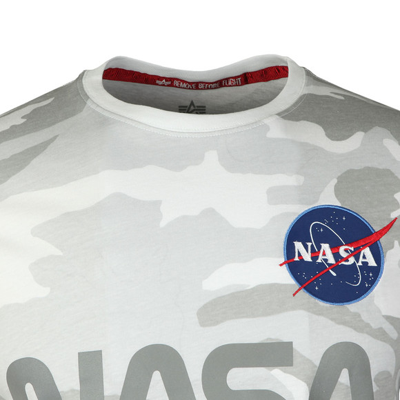 Alpha Industries Mens White NASA Reflective T-Shirt main image