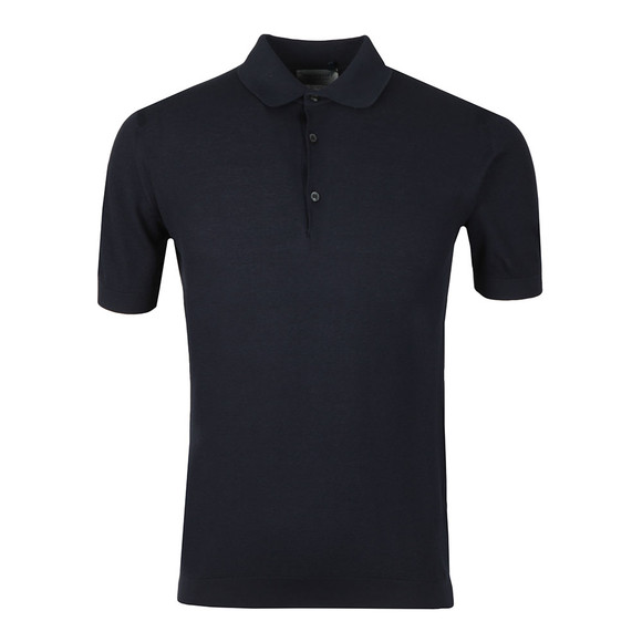 John Smedley Mens Blue Roth Pique Short Sleeve Shirt main image