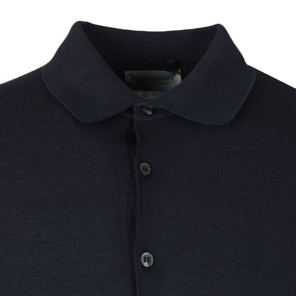 John Smedley Mens Blue Roth Pique Short Sleeve Shirt main image