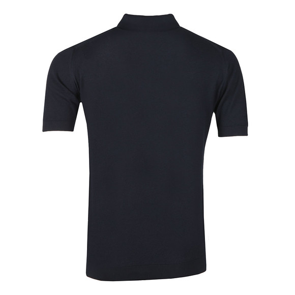 John Smedley Mens Blue Roth Pique Short Sleeve Shirt main image