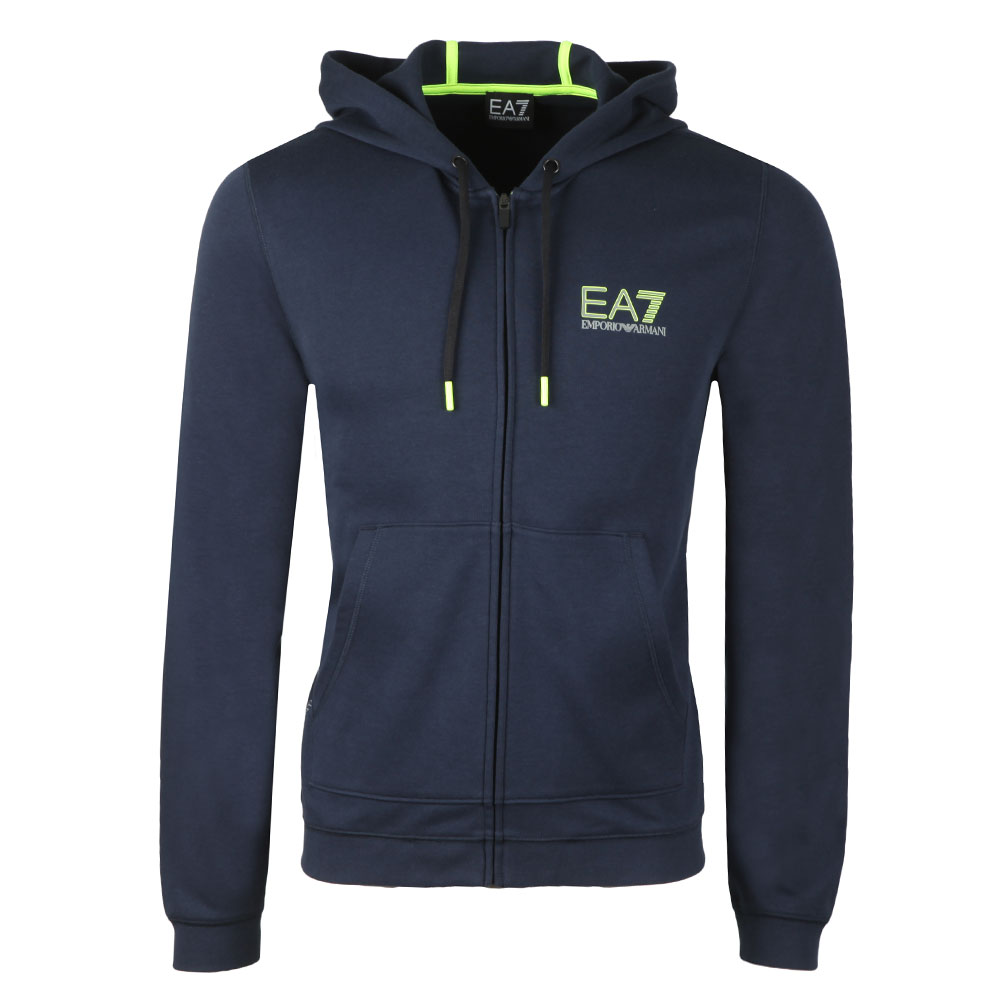 EA7 Emporio Armani Neon Logo Zip Hoody | Masdings