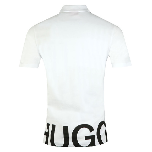 HUGO Mens White Darelli Hem Logo Polo #3