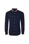 Tommy Hilfiger Mens Black L/S Rib Collar Shirt