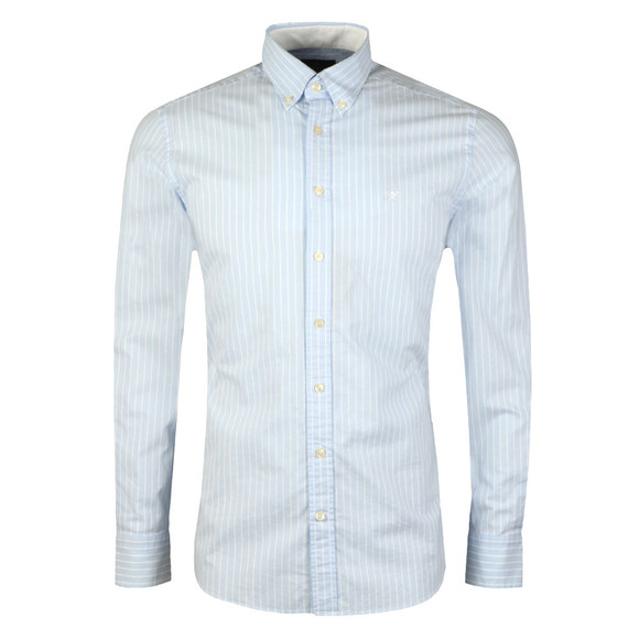 Hackett Mens Blue L/S Bengal Oxford Shirt main image