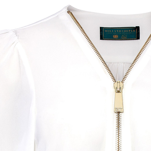 Holland Cooper Womens Off-White Zip Shirt #2