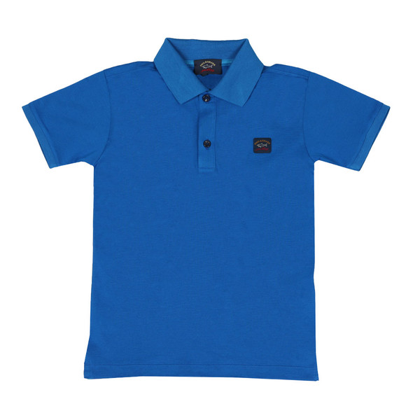 Paul & Shark Cadets Boys Blue Plain Polo Shirt main image