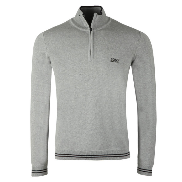 BOSS Athleisure Mens Grey Zime Half Zip Jumper #1