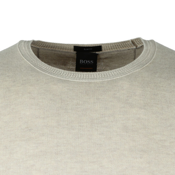 BOSS Mens Beige Casual Kwasiros Crew Neck Jumper #2
