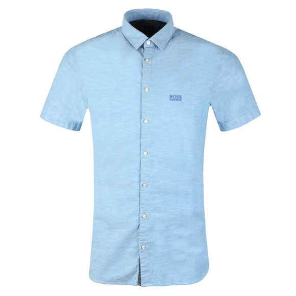 BOSS Casual Mens Blue Cattitude 1 Short Sleeve Shirt main image