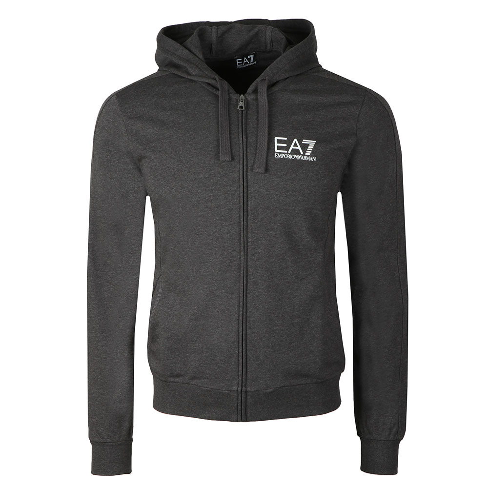 EA7 Emporio Armani Metallic Small Logo Full Zip Hoody | Masdings