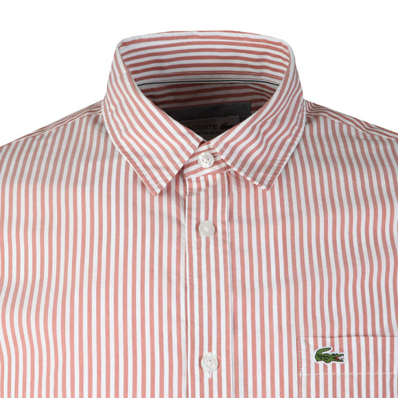 Lacoste Mens Red CH5382 L/S Stripe Shirt main image