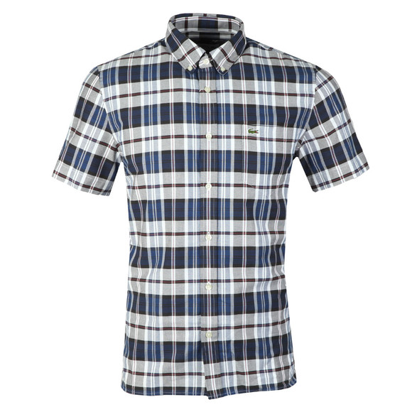 Lacoste Mens Blue S/S CH7261 Check Shirt main image