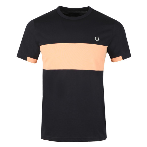 Fred Perry Mens Blue S/S Panel Tee main image