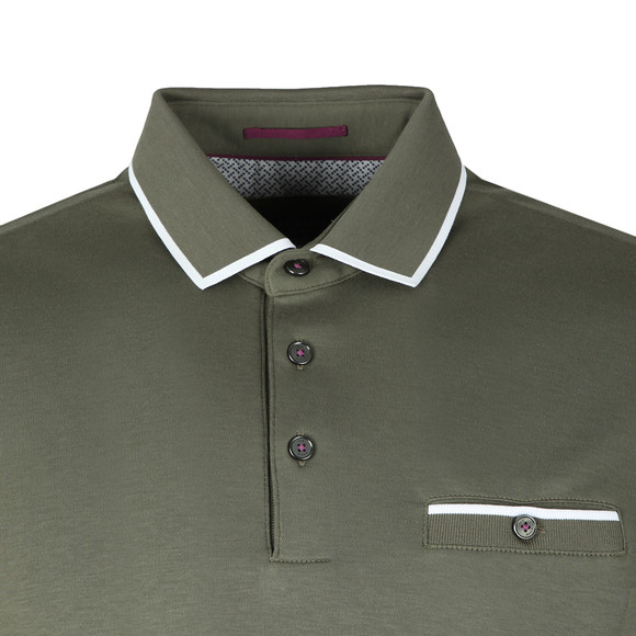 Ted Baker Mens Green Jelly Flat Knit Collar Polo Shirt main image