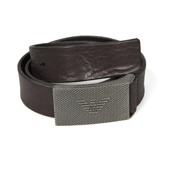 Emporio Armani Mens Brown Logo Plaque Belt main image