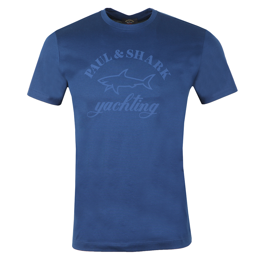 Paul And Shark Large Logo Tee Electric Blue