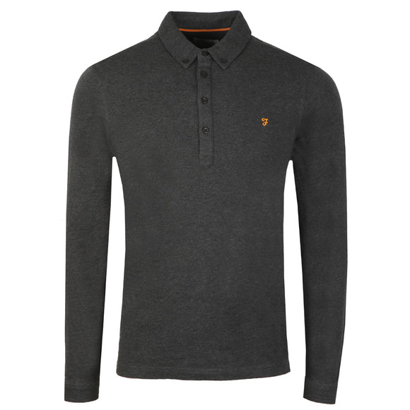 Farah Mens Grey Merriweather L/S Polo Shirt main image