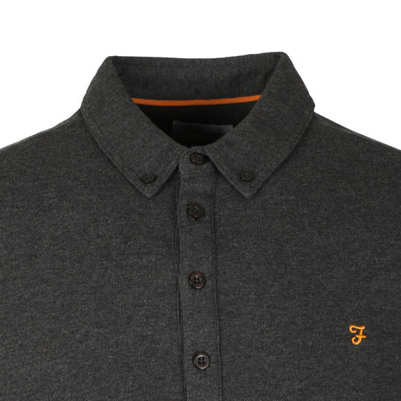 Farah Mens Grey Merriweather L/S Polo Shirt main image