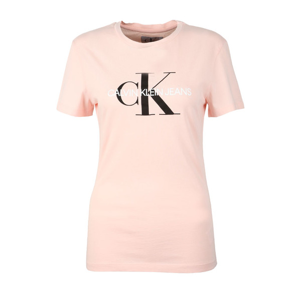 Calvin Klein Jeans Womens Red Monogram Logo Regular T Shirt main image