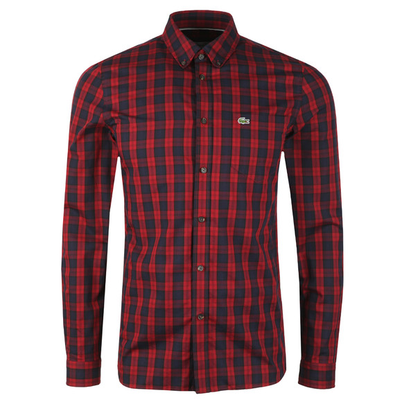 Lacoste Mens Red L/S CH0461 Check Shirt #1