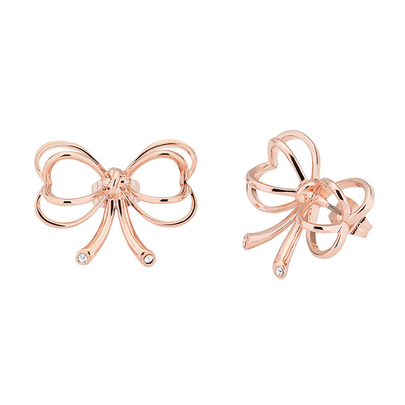 Ted Baker Womens Pink Rose Gold Lakia Heart Bow Stud Earring #2