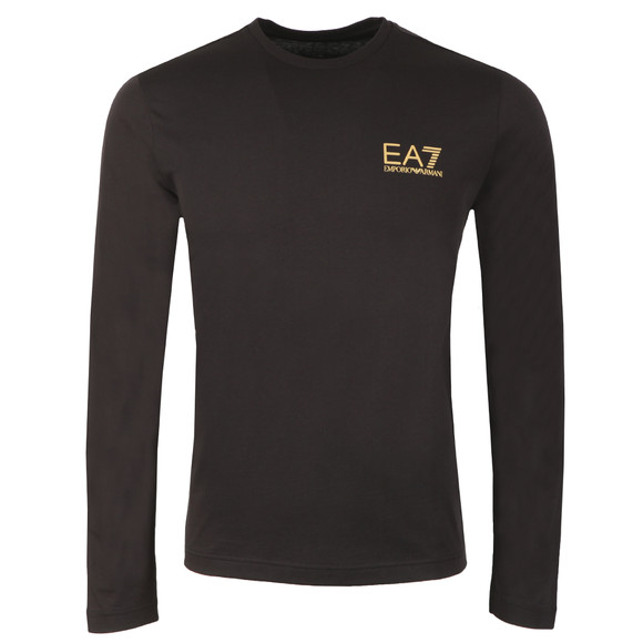 EA7 Emporio Armani Mens Black Small Logo Long Sleeve T Shirt main image