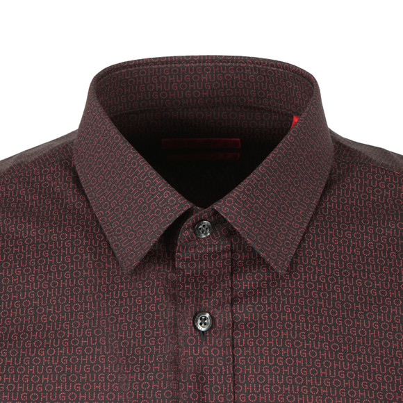 HUGO Mens Black Elisha01 Patterned Shirt #2
