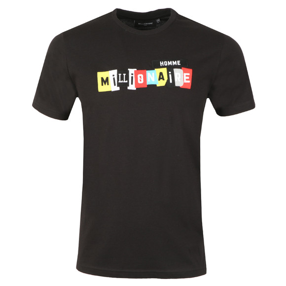 Millionaire Homme Mens Black Patchwork T-Shirt main image