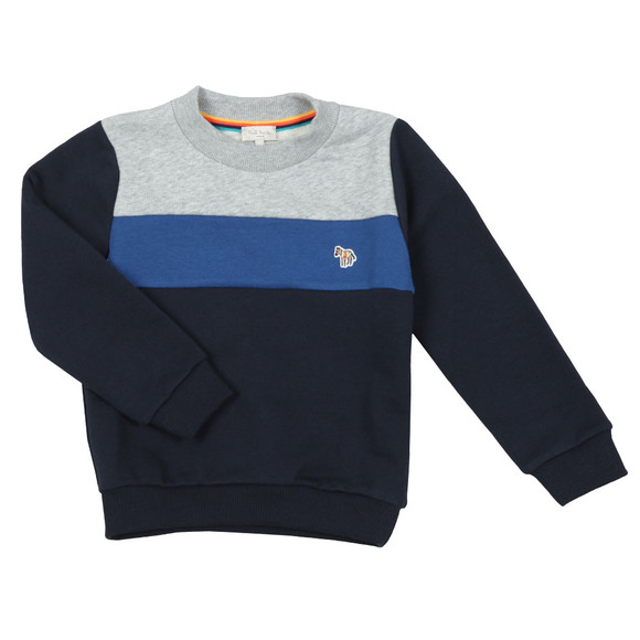 Paul Smith Junior Boys Blue Triple Panel Zebra Sweat main image