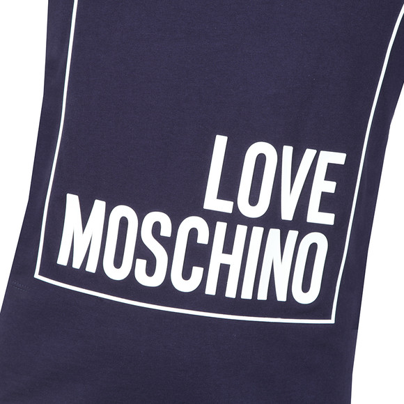 Love Moschino Mens Blue Box Logo T Shirt #2