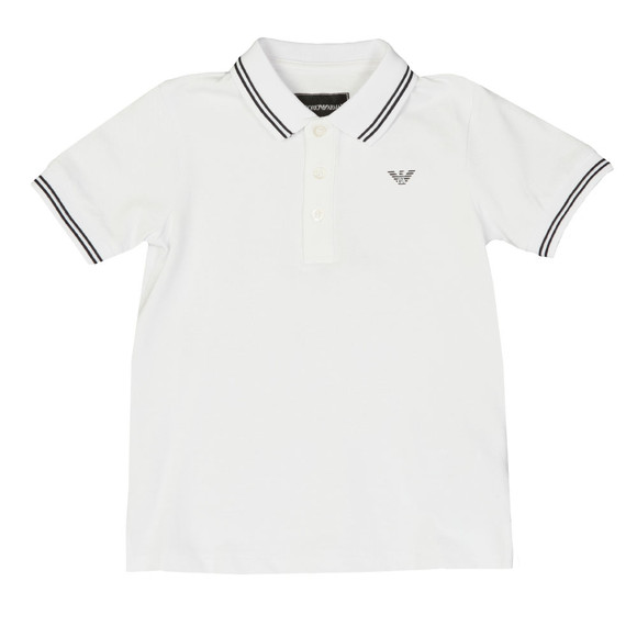 Emporio Armani Boys White Tipped Polo Shirt main image