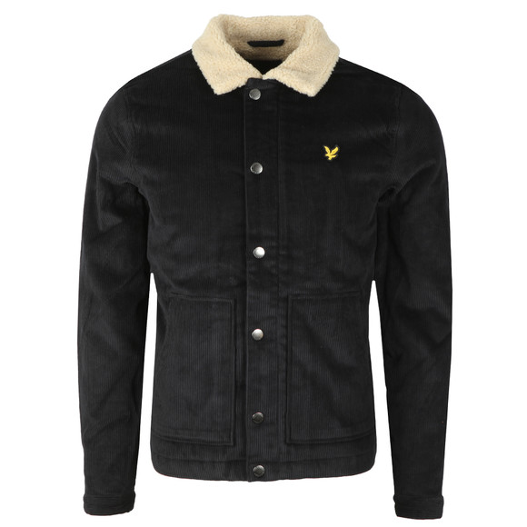 Lyle & Scott Mens Black Jumbo Cord Shearling Jacket main image