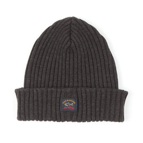Paul & Shark Mens Grey Watershed Knitted Hat #1