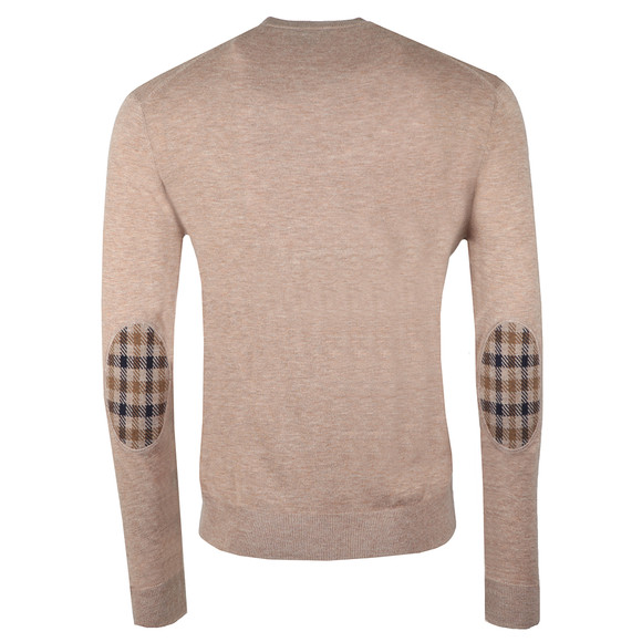 Aquascutum Croft Crew Neck With Elbow Patch Oxygen Clothing