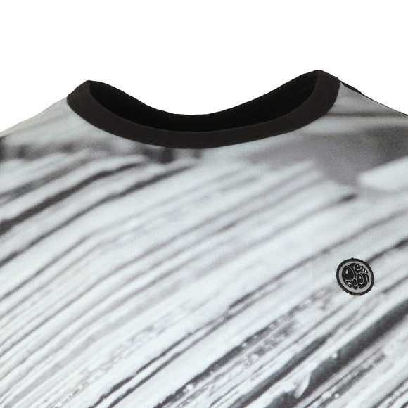 Pretty Green Mens Black Vinyl Print T-Shirt main image