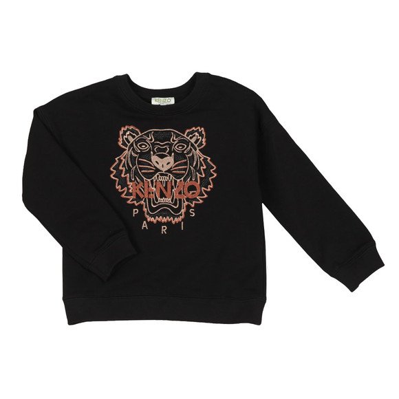 Kenzo Kids Girls Black Embroidered Tiger Sweatshirt #1