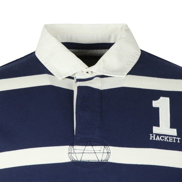 Hackett Mens Blue Inch Stripe Rugby Shirt main image