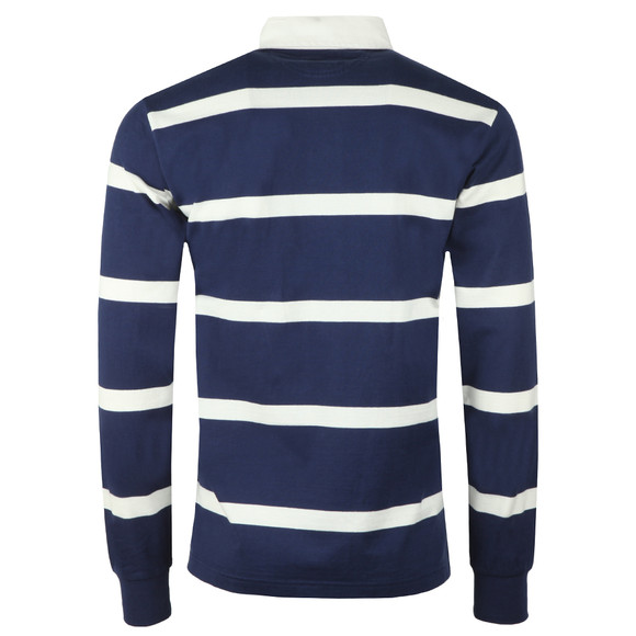 Hackett Mens Blue Inch Stripe Rugby Shirt main image