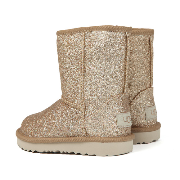 Ugg Girls Gold Kids Classic Short Glitter Boot main image