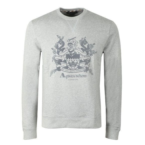 Aquascutum Mens Grey Ali Flock Print Sweat  main image