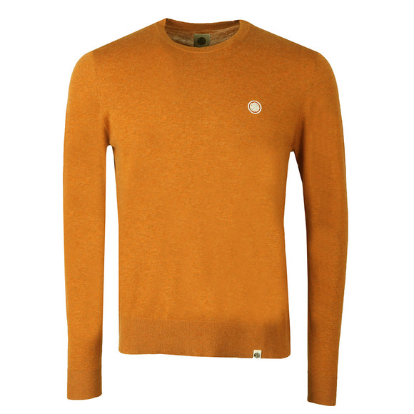 Pretty Green Mens Orange Crew Neck Knitted Jumper main image