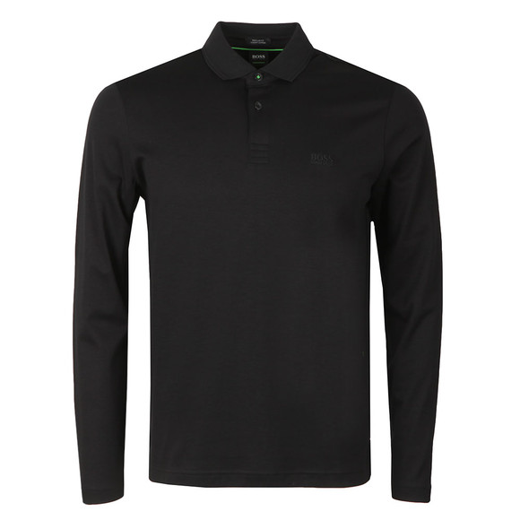 BOSS Mens Black Athleisure Pirol Long Sleeve Polo Shirt main image